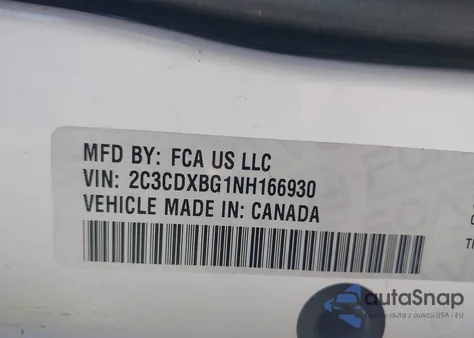 2022 Dodge Charger Sxt Rwd из США, поврежденный, VIN 2C3CDXBG1NH166930